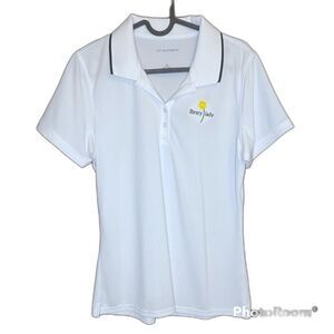 Port Authority White “Library Lady” Short Sleeve Polo Size Medium